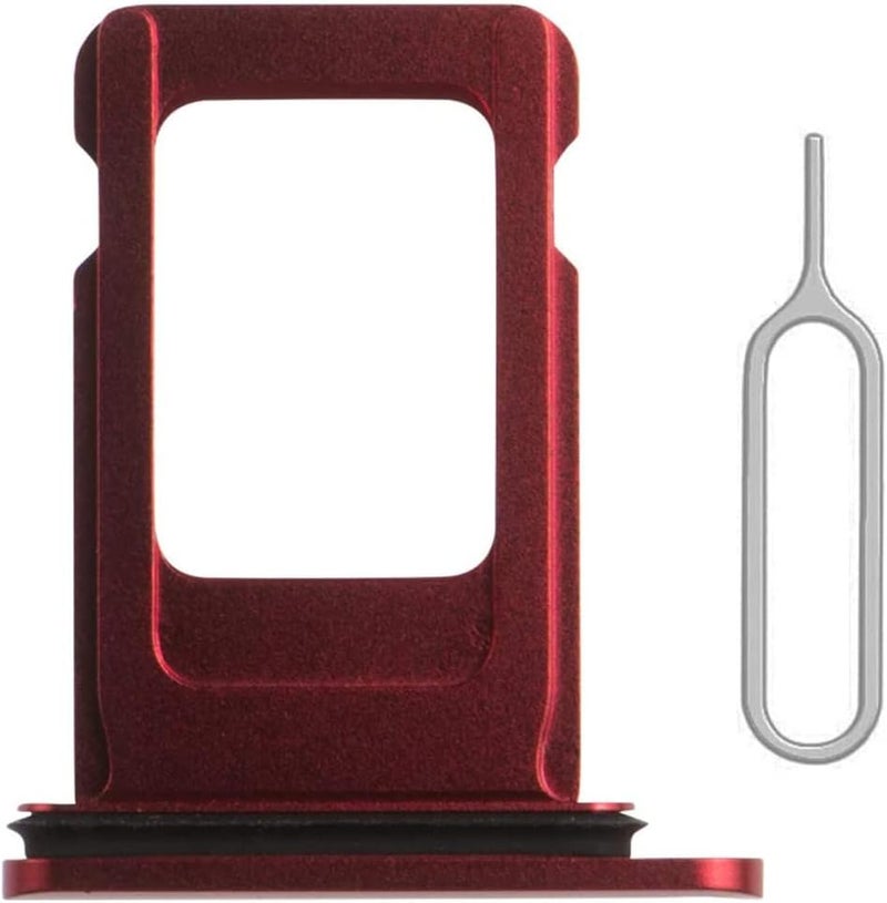 Perzework SIM Card Tray Holder Slot Replacement for iPhone 11 (Red) with Waterproof Rubber Ring and Eject Pin (Single Sim Version) - Image 1