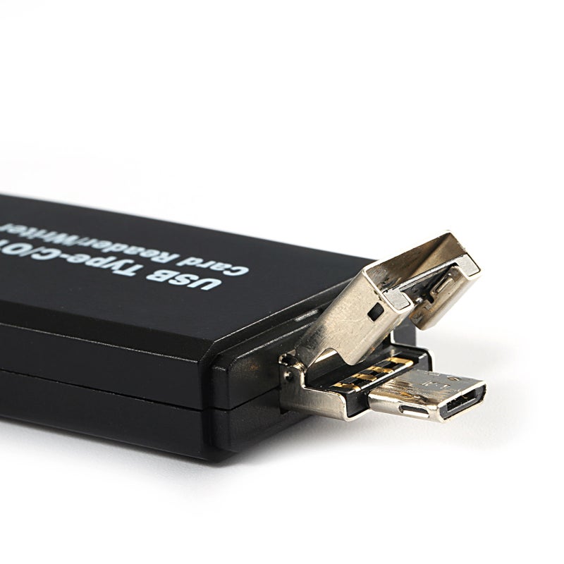 Card Reader Portable USB 3 In 1 Memory Card Adapter for TF Card Type-C USB Micro USB Card Reader Writer Compatible with PC Laptop - Image 2
