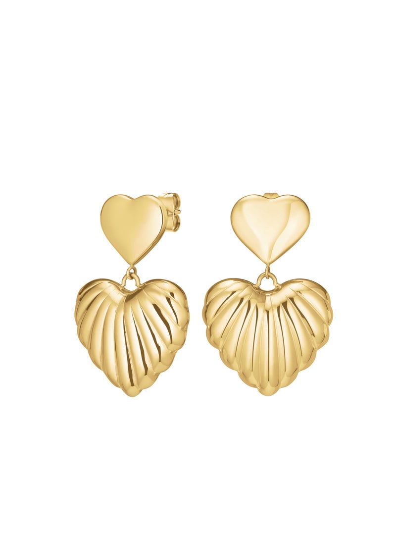RoseField Rosefield Double Heart Pendant Earrings - JEDHG-J984  - Image 1
