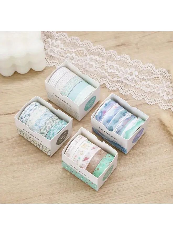 5pcs Retro Yellow Kawaii Washi Tape Set Japanese Scrapbooking Journaling Supplies - Image 3