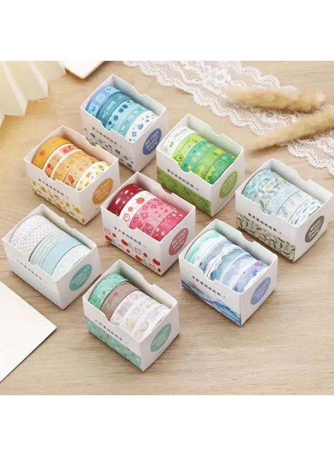 5pcs Retro Yellow Kawaii Washi Tape Set Japanese Scrapbooking Journaling Supplies - Image 2