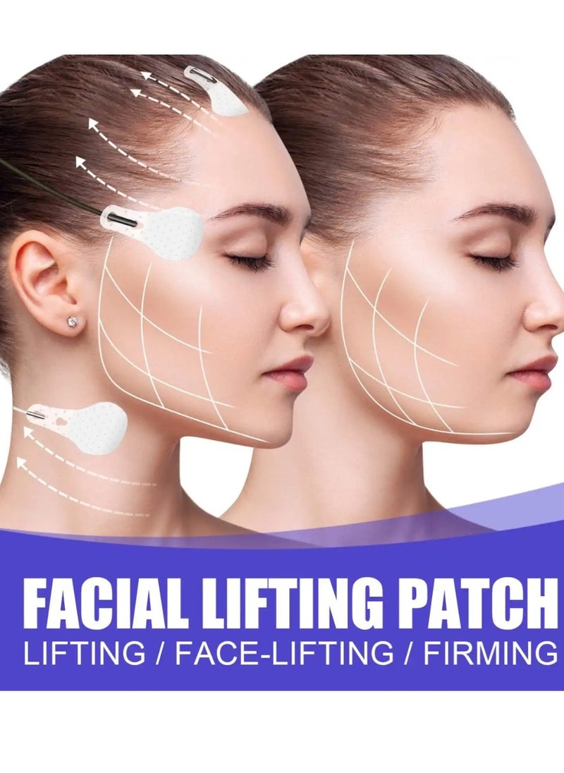 West&Month - 60Pcs V Shaped Thin Face Stickers Face Lifting Patch Face Tape Anti Wrinkle Double Chin Lift Instant Face Lifting Patch V Shape Tapes Tighten Hide Double Chin And Wrinkles Around The Eyes and Neck V Line Lifting Patch - Image 1