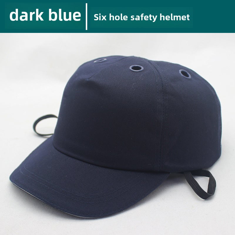 Safety Helmet Breathable Lightweight Work Cap Dark blue six holes