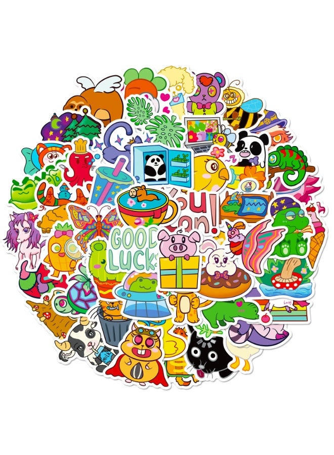 NIBEMINENT 50 Pcs Animal Fresh Holiday Deco Kit Waterproof Stickers, High Definition Printing Bright Colors, Suitable for Laptop Skateboard Luggage Water Bottle Guitar DIY - Image 1