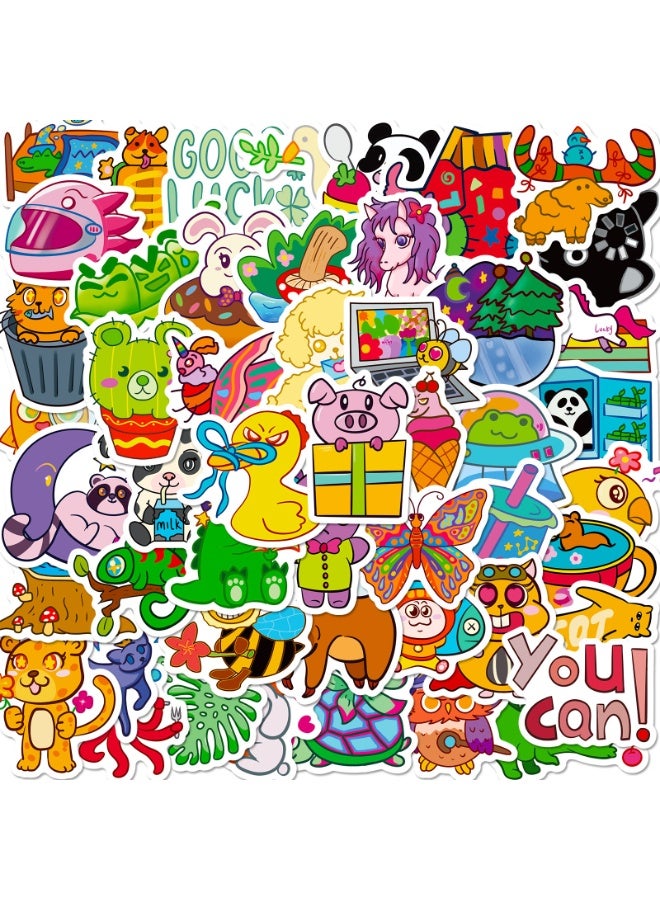 NIBEMINENT 50 Pcs Animal Fresh Holiday Deco Kit Waterproof Stickers, High Definition Printing Bright Colors, Suitable for Laptop Skateboard Luggage Water Bottle Guitar DIY - Image 2