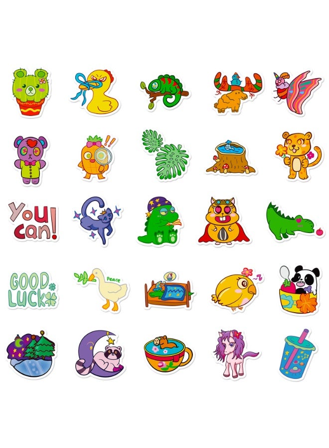 NIBEMINENT 50 Pcs Animal Fresh Holiday Deco Kit Waterproof Stickers, High Definition Printing Bright Colors, Suitable for Laptop Skateboard Luggage Water Bottle Guitar DIY - Image 3