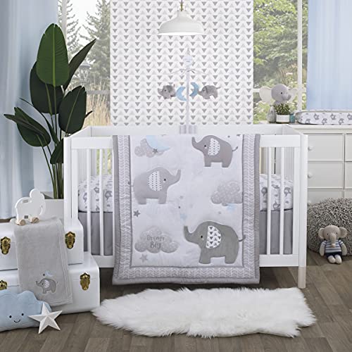 NoJo Elephant Stroll Gray & White Super Soft Changing Pad Cover, Grey, White - Image 3