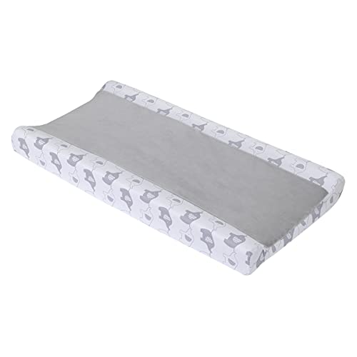 NoJo Elephant Stroll Gray & White Super Soft Changing Pad Cover, Grey, White - Image 5