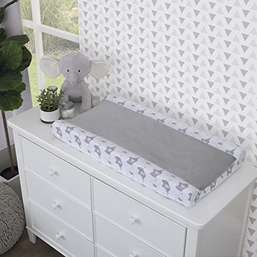 NoJo Elephant Stroll Gray & White Super Soft Changing Pad Cover, Grey, White - Image 2