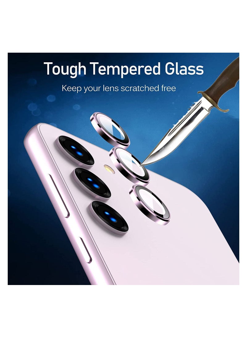 Wtech Premium Camera Lens Frame Tempered Glass Protector Aluminum Alloy Adhesive Coating For Samsung Galaxy S23 5G 2023 Lavender - Image 5