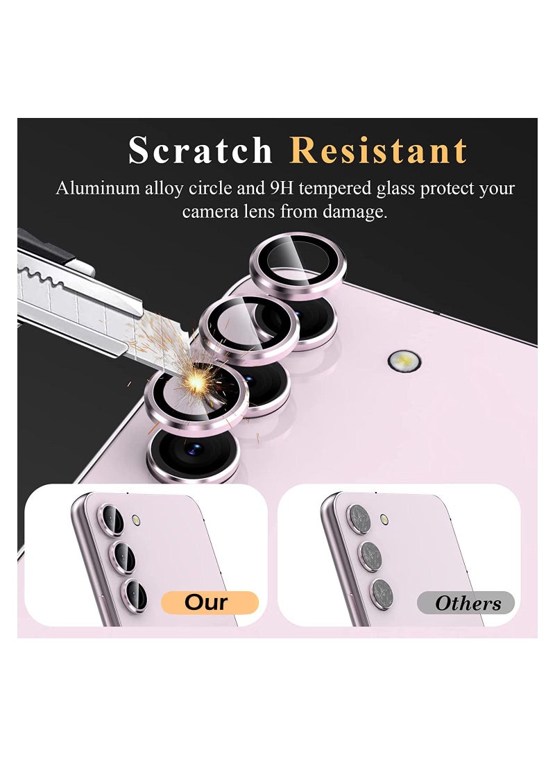Wtech Premium Camera Lens Frame Tempered Glass Protector Aluminum Alloy Adhesive Coating For Samsung Galaxy S23 5G 2023 Lavender - Image 2