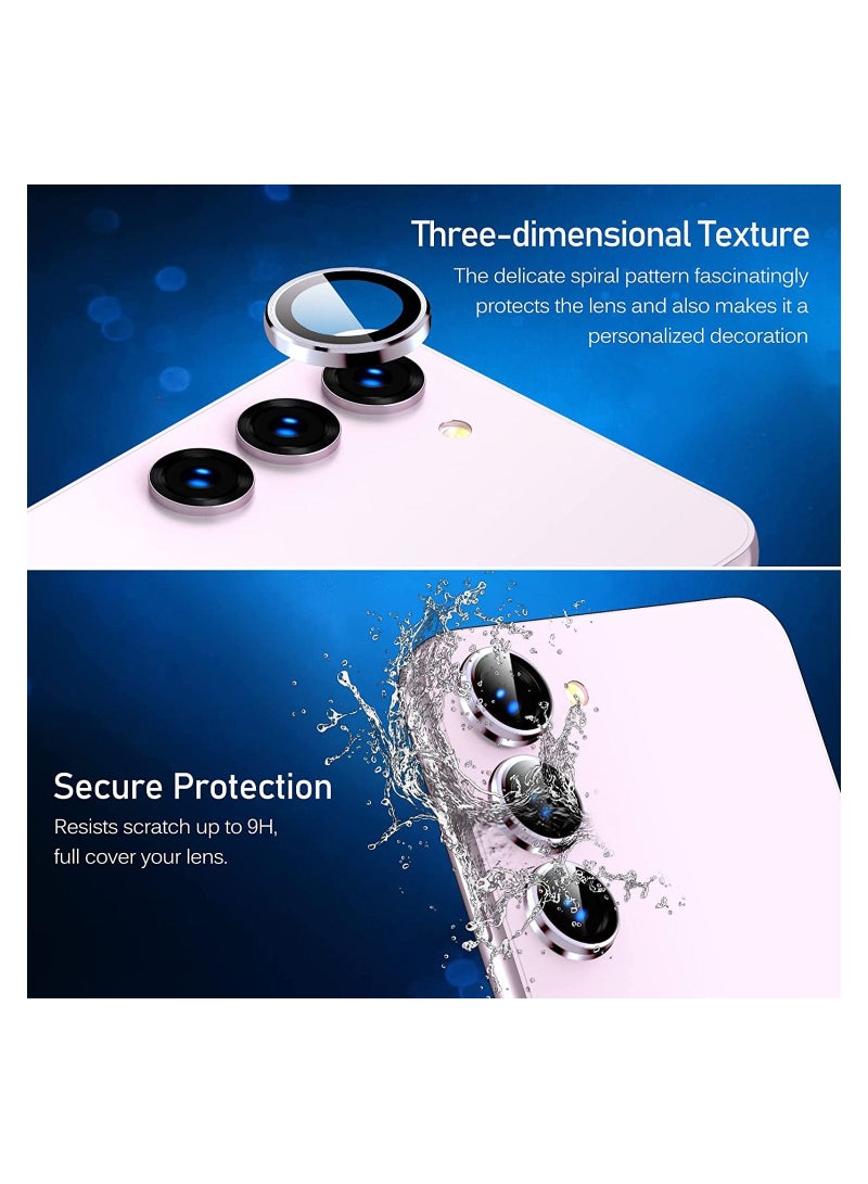 Wtech Premium Camera Lens Frame Tempered Glass Protector Aluminum Alloy Adhesive Coating For Samsung Galaxy S23 5G 2023 Lavender - Image 3