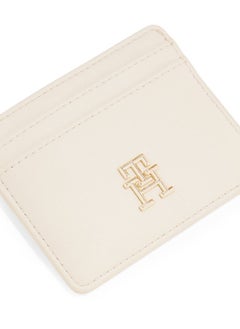 TOMMY HILFIGER Women's TH Monogram Credit Card Holder - Faux Leather, White  - Image 4