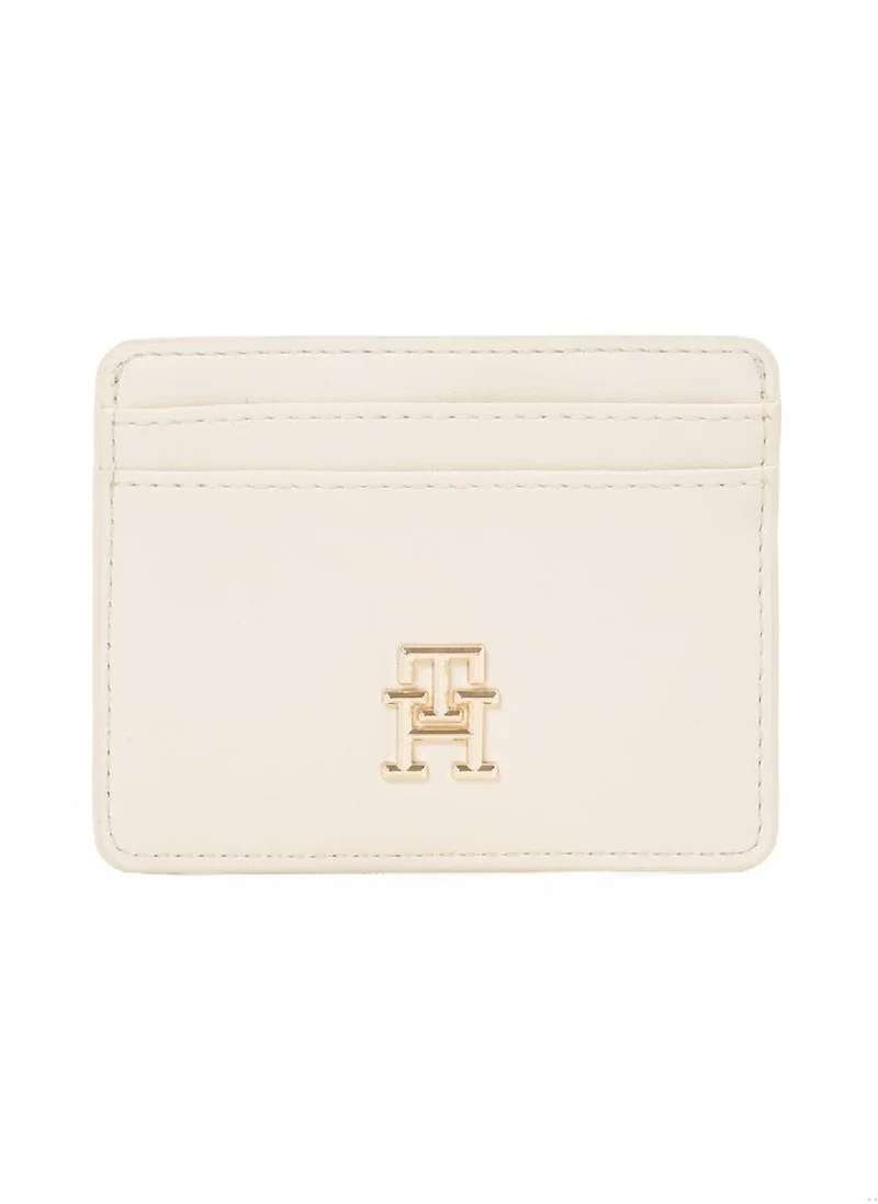 TOMMY HILFIGER Women's TH Monogram Credit Card Holder - Faux Leather, White