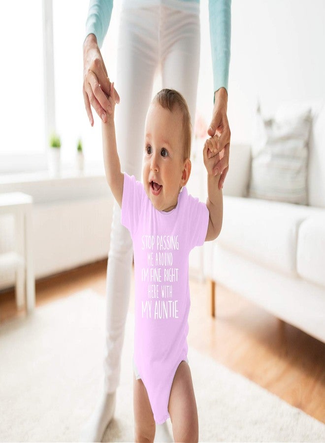 Funnwear توقف عن تمريري من هنا وهناك - بدلة أطفال أساسية مضحكة - ملابس بنات حديثي الولادة - طقم ملابس للأولاد (12 شهرًا، وردي) - Image 2