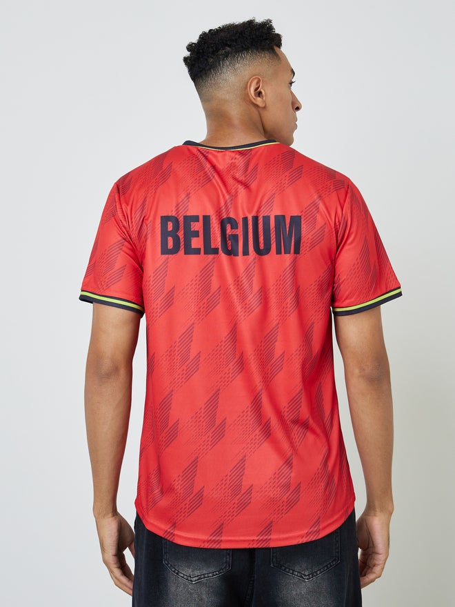 Styli Active Men Belgium Short Sleeve Jersey FIFA Football T-Shirt - Image 5