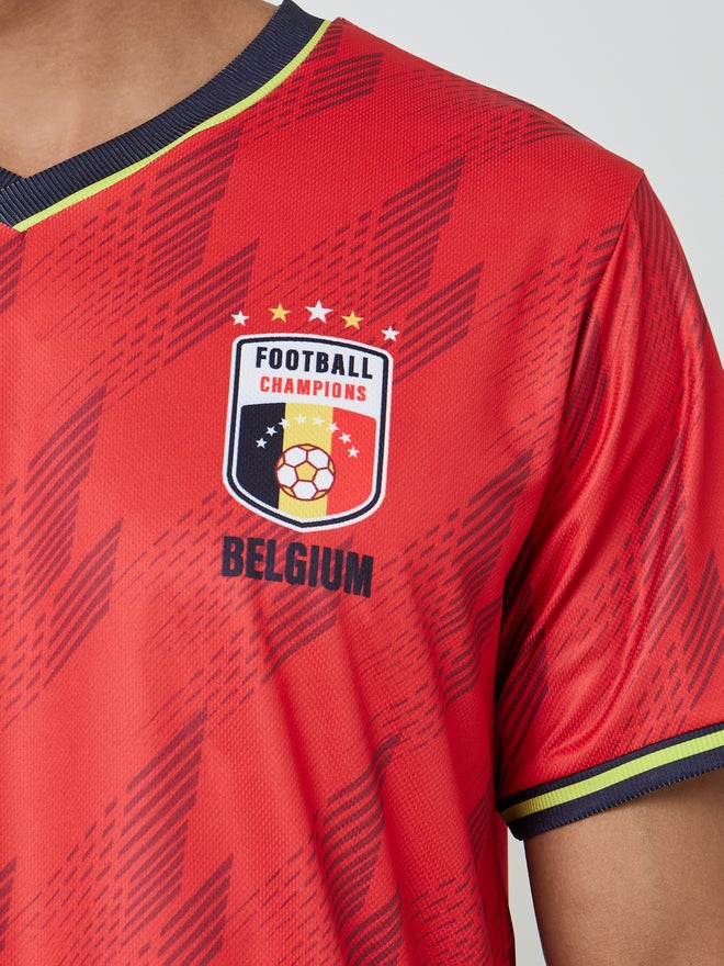 Styli Active Men Belgium Short Sleeve Jersey FIFA Football T-Shirt - Image 4
