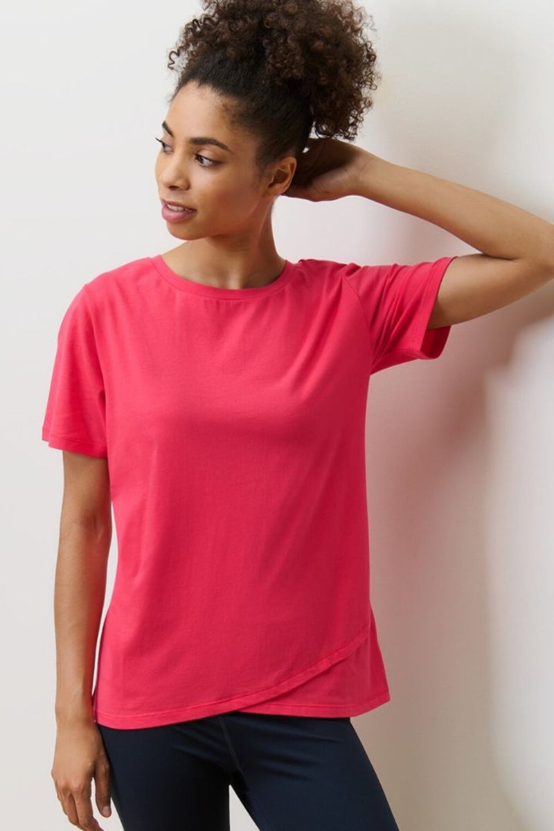 Tchibo Women Sportswear Fit Short Sleeve Outdoor T-Shirt, Pink - Image 1