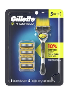Gillette ProShield Men Razor 1 Handle + 5 Blade Refills