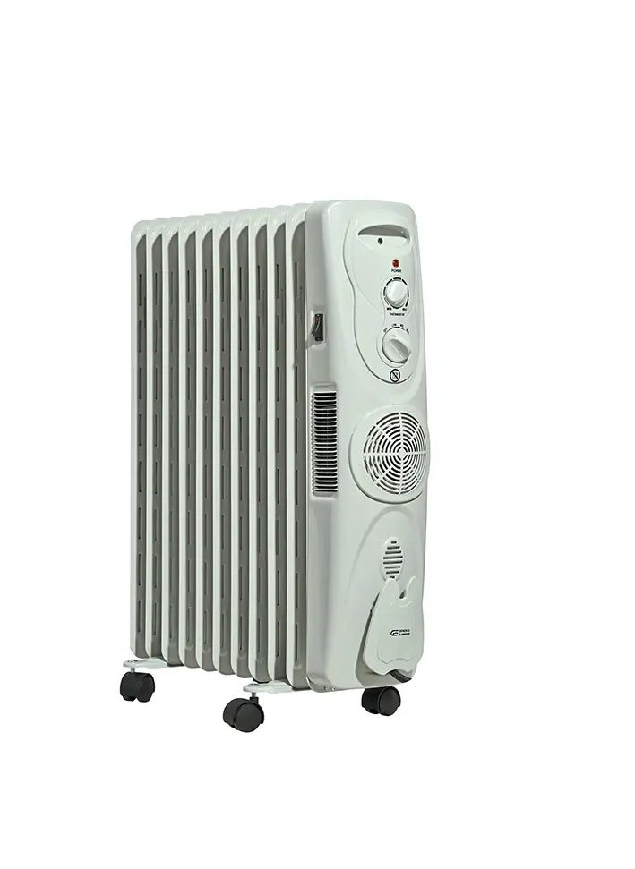 GENERAL SUPREME Electric Heater, 11 Fins, Distribution Fan, 2800 Watts, White  - Image 1