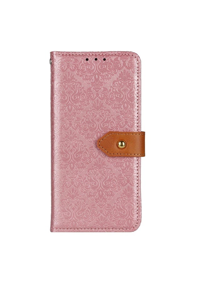For Sony Xperia Ace II European Floral Embossed Copper Buckle Horizontal Flip PU Leather Case with Holder & Card Slots & Wallet & Photo Frame(Pink)