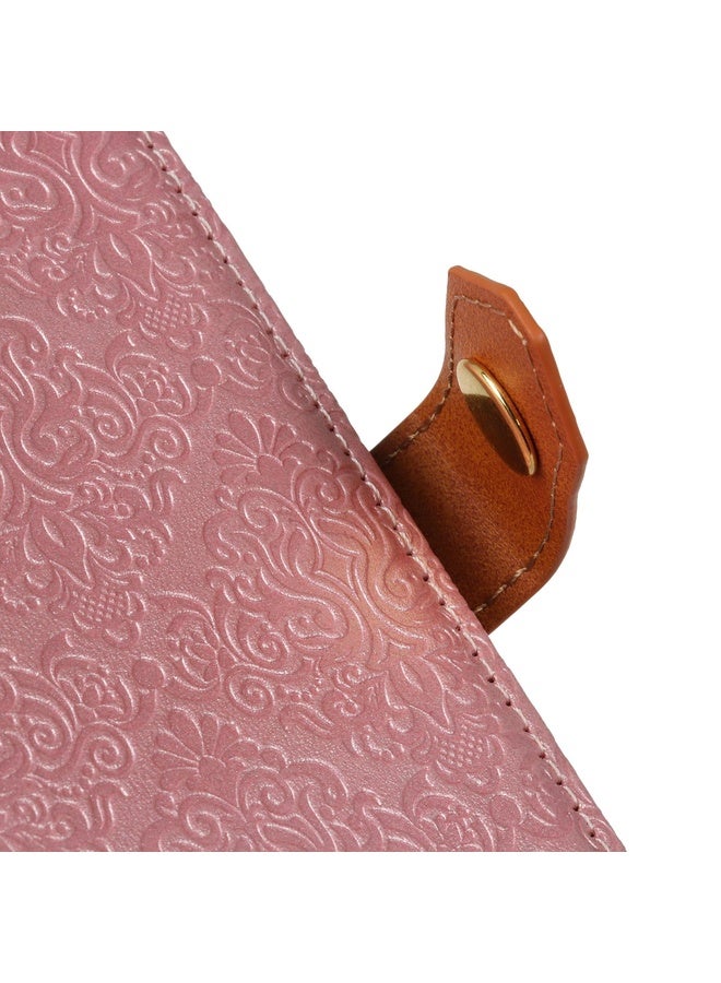 For Sony Xperia Ace II European Floral Embossed Copper Buckle Horizontal Flip PU Leather Case with Holder & Card Slots & Wallet & Photo Frame(Pink)
