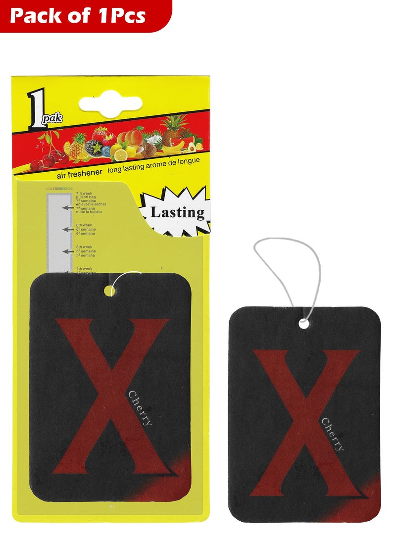 X Square Hanging Paper Card Air Freshener- Scent: Cherry (Pack Of 1Pcs) for car or home… - Image 1