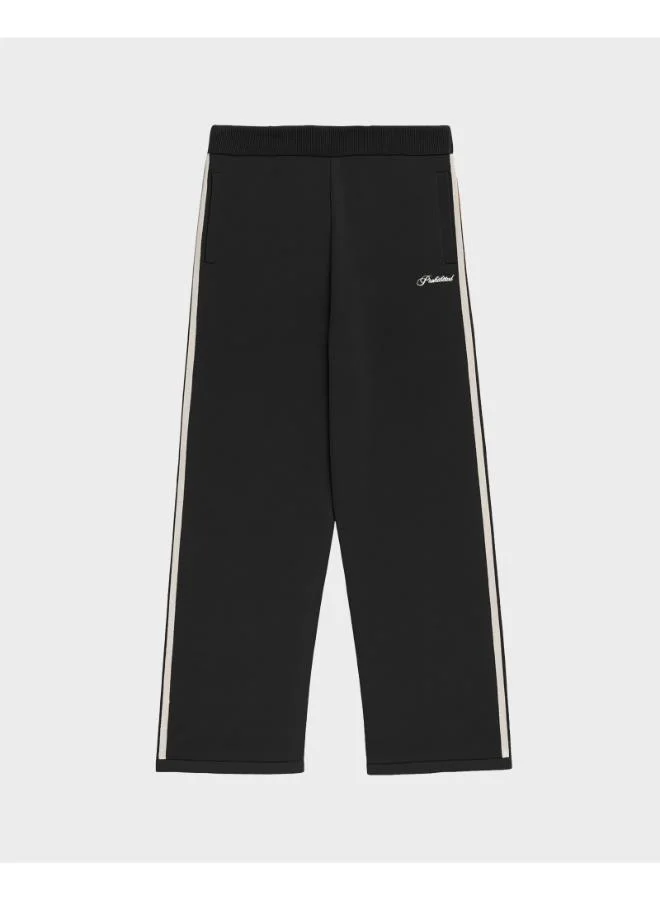 Prohibited Black Varsity Knitted Trackpants  | Best Price UAE