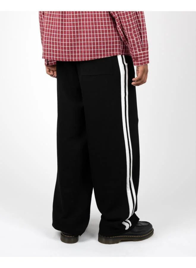 Prohibited Black Varsity Knitted Trackpants  | Best Price UAE