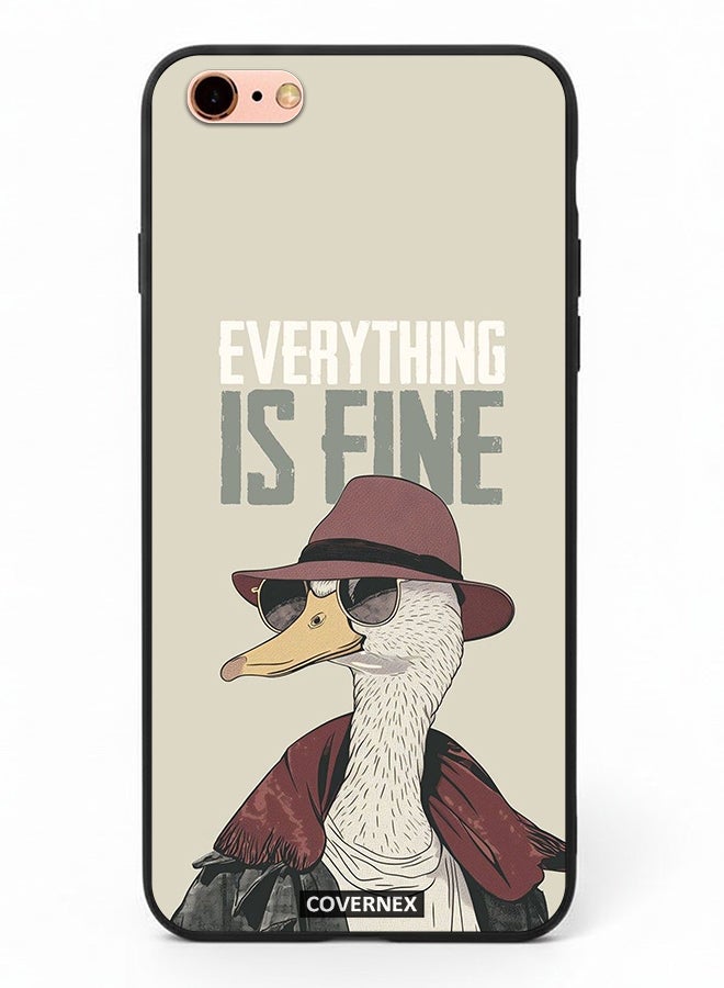 Covernex Apple iPhone 6s Plus Protective Case Cover Printed Featuring Everything is Fine Stylish Ostrich - Image 2