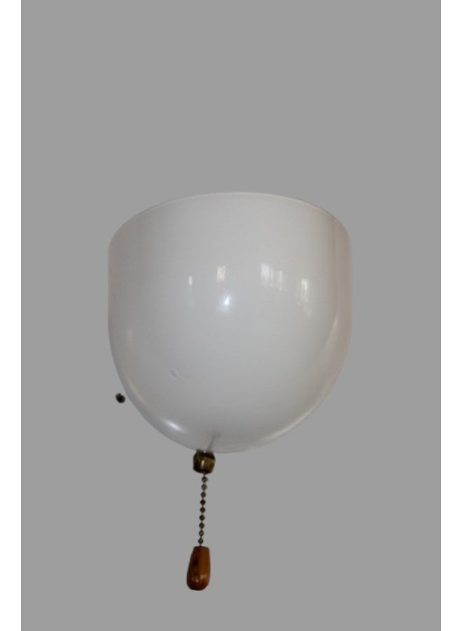 White Glass Wall Light with Pull Chain Switch - Image 2