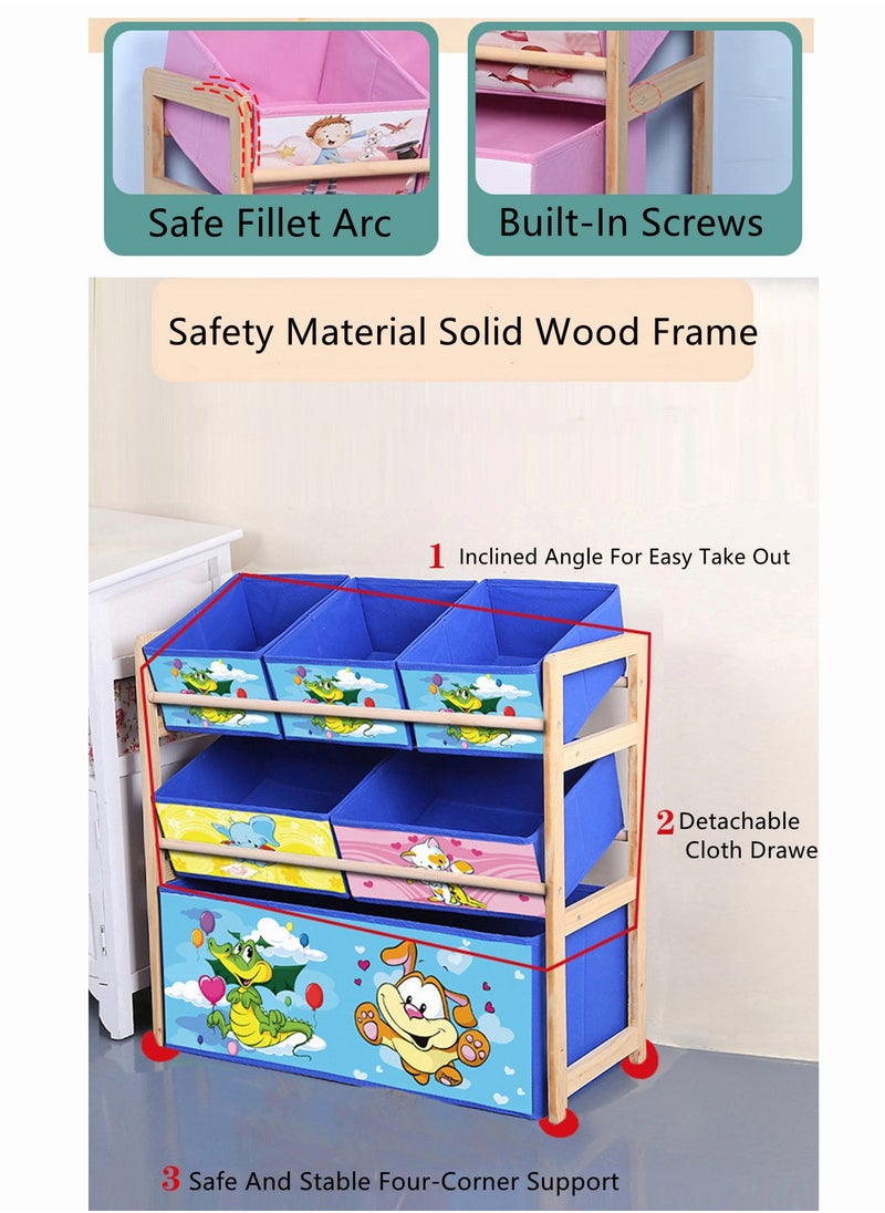 HotsUAE - Kids Toy Storage Organizer with 6 box, Toy Box and Storage Rack, for Living Room Bedroom - Image 1