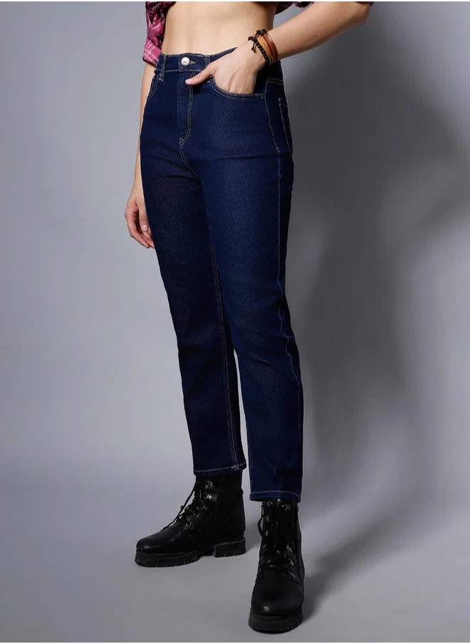 هاي ستار High Rise Regular Fit Jeans with Pockets