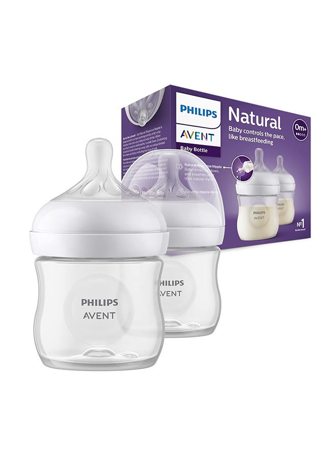 Philips Avent Natural Baby Feeding Bottle | No.1 Brand Recommended by Moms Worldwide | Ideal for 0 months+| Natural Response Technology Mimics Breastfeeding | Uniquely Designed Nipple releases milk only when baby drinks | Pack of 2 | SCY900/02