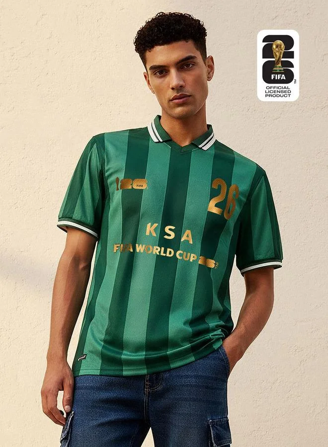 سبلاش اكتف FIFA 26 KSA Men Collared Neck Short Sleeve T shirt
