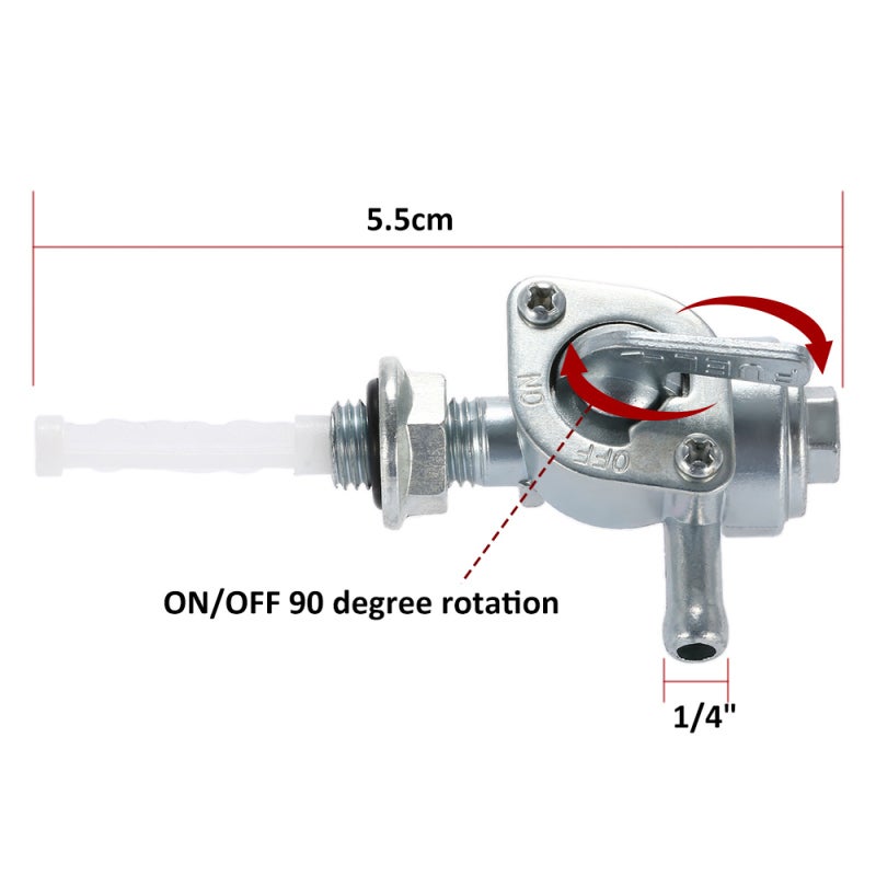 Fuel Shutoff Valve: Silver High-quality Durable ON/OFF Valve With Strainer - Easy Installation Replacement Valve For Generators Gas Engine Tanks - Image 3