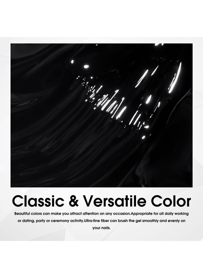 V VENALISA VENALISA Gel Nail Polish, 12ml Black Color Soak Off UV LED Nail Gel Polish Nail Art Starter Manicure Salon DIY at Home, 0.43 OZ - Image 2