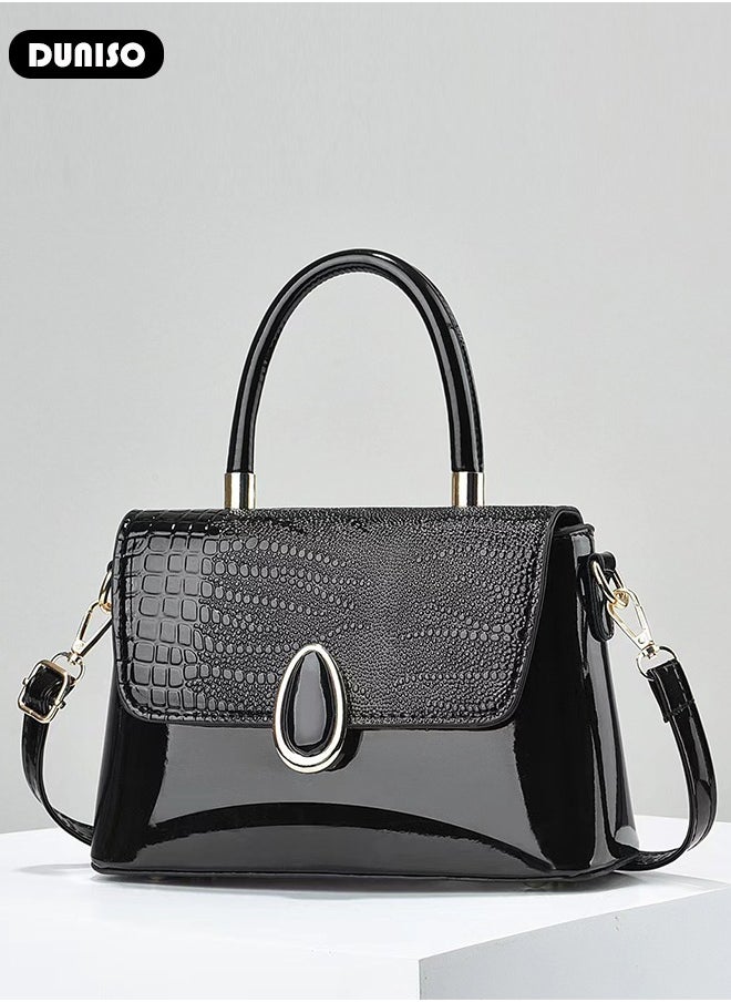 DUNISO - Women's Fashion Handbag Faux Leather Crossbody Bag For Women Large Capacity Bow Trim Tote Bags Top Handle Satchel Fashionable Travel Shoulder Bag For Ladies - Image 1
