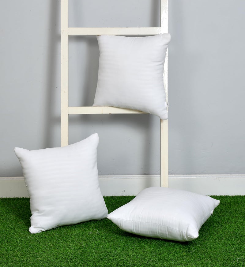 HFI UrbanArts Virgin Microfiber Cushion Fillers - Pack of 3 Pcs, 20 x 20 Inches, White | Odourless & Dust Mite | Cushions for Sofa, Cushions for Bed, Sofa Pillow, Cushion Pillow - Image 3