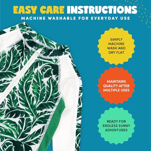 SwimZip Boys' Long-Sleeve UPF 50+ Swimsuit for Baby, Toddler, & Little Boys Green - Image 3