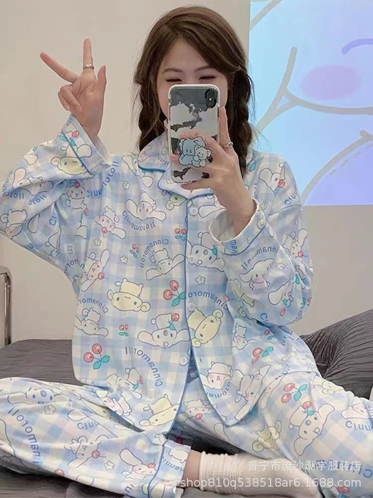 A Variety Of Milk Silk Home Wear Free Size Pajamas Women'S Thailand Southeast Asia New Lapel Cardigan - Image 4
