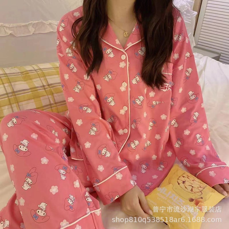 A Variety Of Milk Silk Home Wear Free Size Pajamas Women'S Thailand Southeast Asia New Lapel Cardigan - Image 2