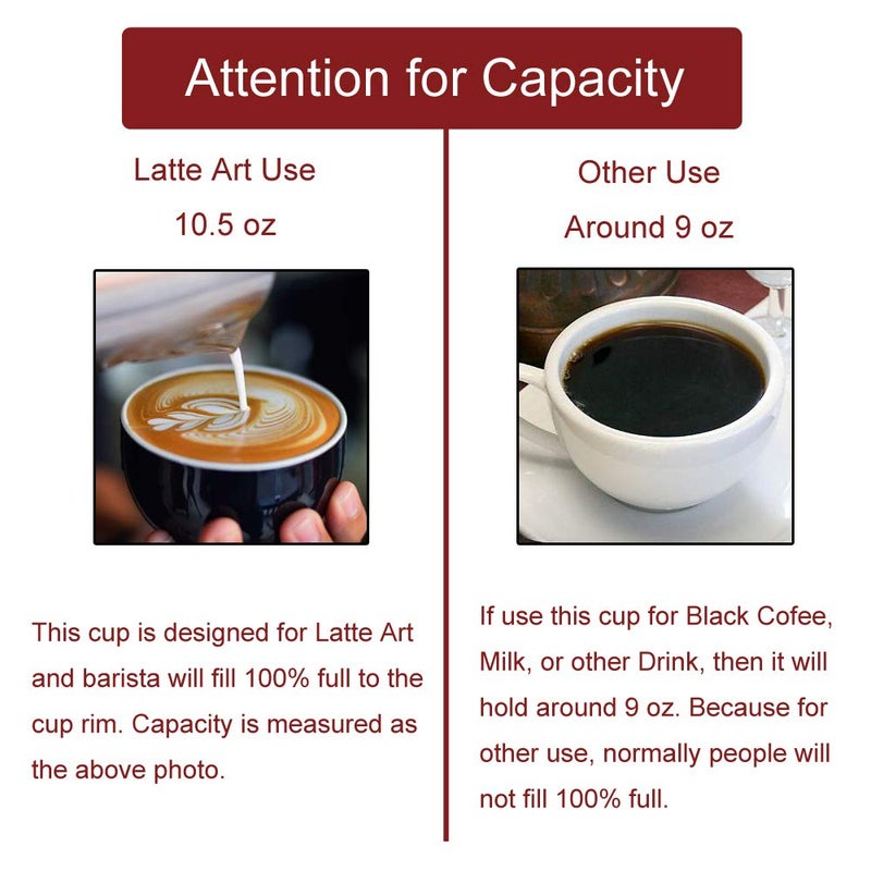 Coffeezone Ceramic Cup and Saucer Cappuccino Latte Art and Manual Brew Coffee (Matte Black, 8.5 oz) - Image 4