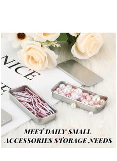 KASTWAVE 40 Pcs Slide Top Tin Small Rectangular Metal Tins Containers with Lids for Lip Balm Candies Jewelry Crafts Pills Storage Kit (Silver, 3.15 x 1.38 x 0.43 Inch)  - Image 5