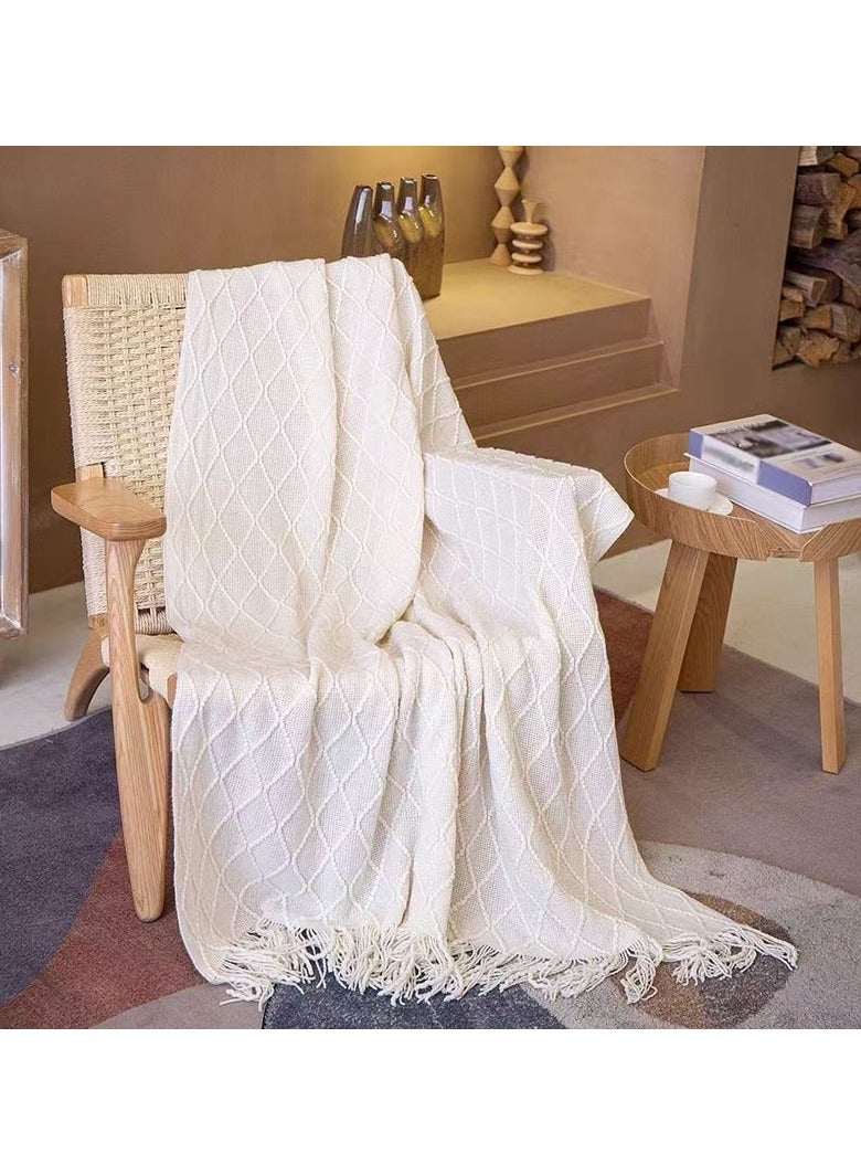 Knitted Throw Blanket with Tassel  - Image 1