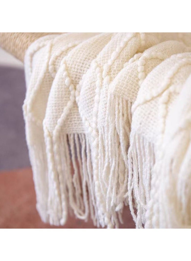 Knitted Throw Blanket with Tassel  - Image 3