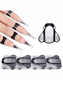 100 Pcs Nail Form Extension Sticker, Nail Art Forms Sticker Self adhesive Nail Art Tips Guide Stickers for Acrylic UV Gel Nail Art, Nail Form Extension Sticker