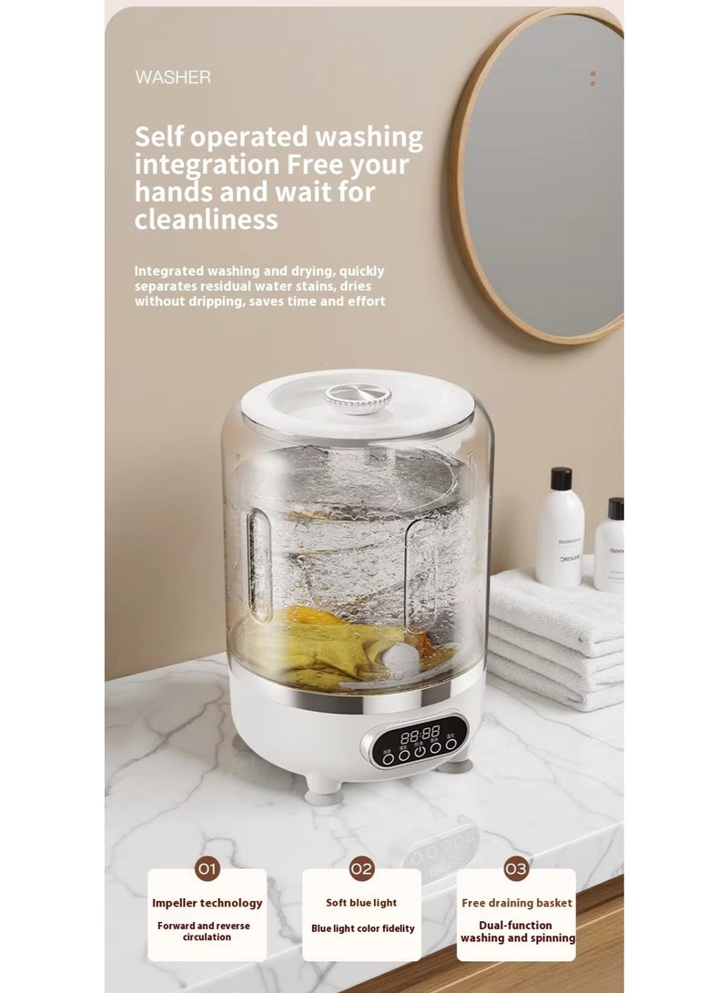 BlueFire 3-in-1 Portable Mini Washing Machine with Dry & Drain - 3L Fully Automatic, USB-C Rechargeable for Underwear, Socks, Baby Clothes | Compact Electric Washer with Digital Display & 1000RPM Wringing - Image 5