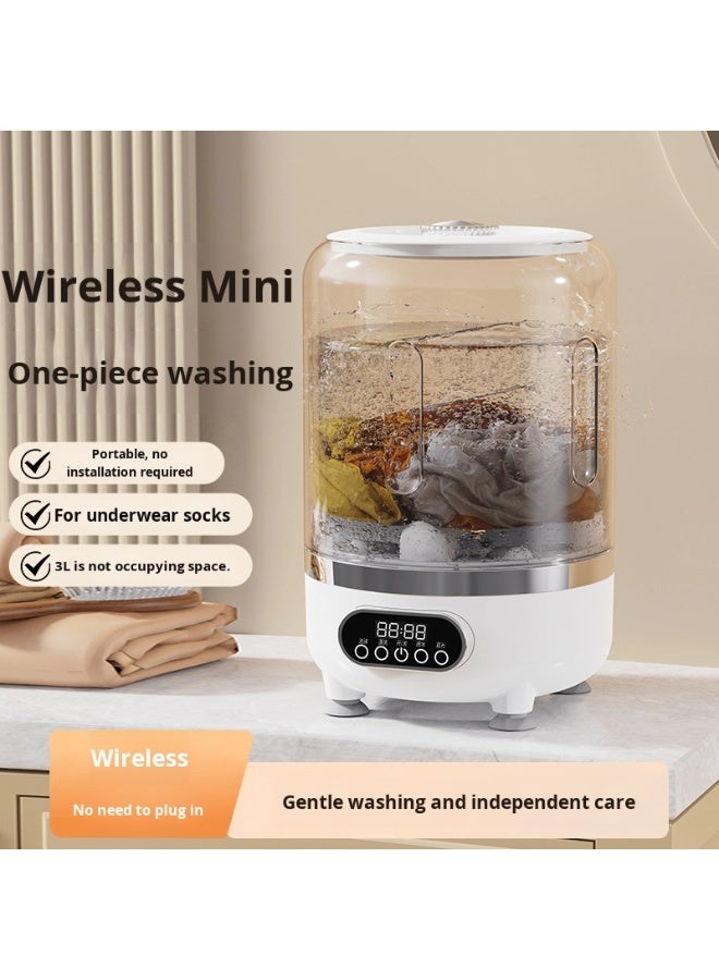 BlueFire 3-in-1 Portable Mini Washing Machine with Dry & Drain - 3L Fully Automatic, USB-C Rechargeable for Underwear, Socks, Baby Clothes | Compact Electric Washer with Digital Display & 1000RPM Wringing - Image 2