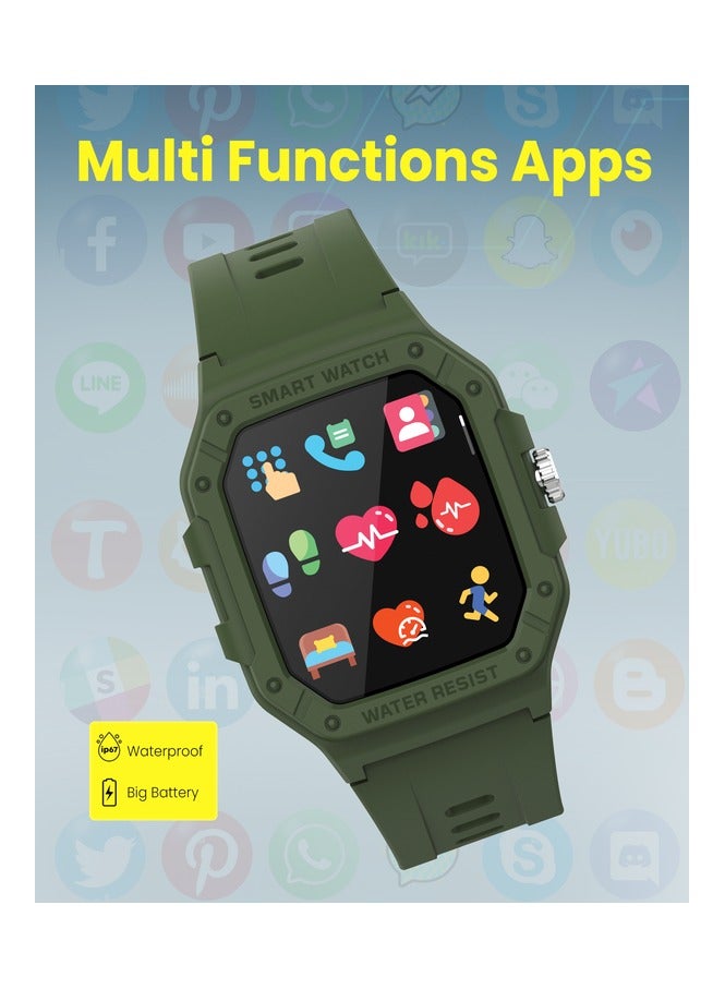 Moxedo Junior SmartWatch 1.7” HD Screen for Girls/Boys with Cool 6 Watch Faces Sleep Mode 22 Sports Modes Alarm Clock Pedometer with Built-in Kids Games (Green) - Image 4